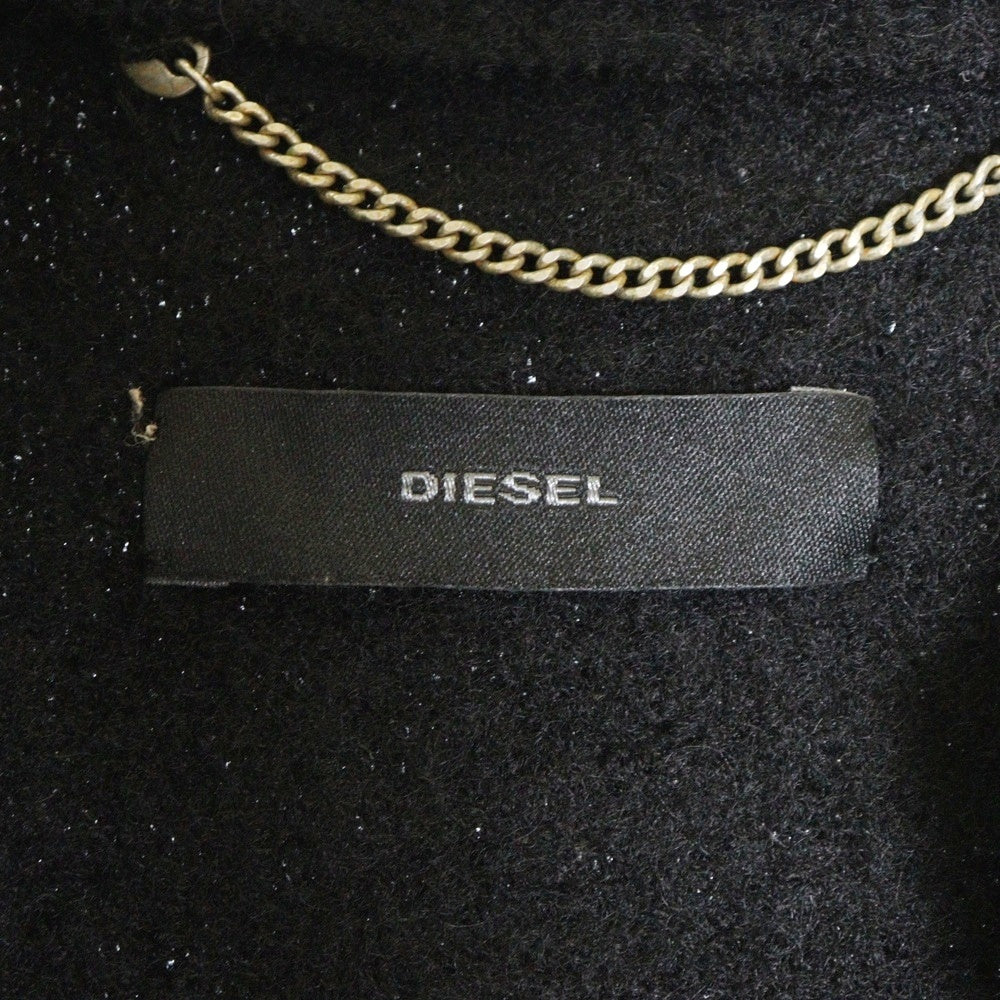 DIESEL(ディーゼル) マルチワッペン ウール ショート丈 ジップアップジャケット ブラック レディース