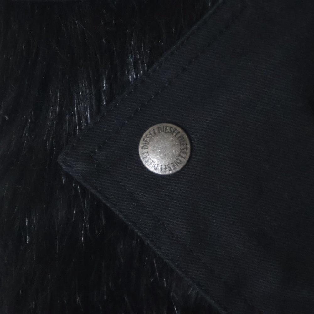 DIESEL(ディーゼル) アクリルファー コットンライダースベスト ブラック レディース