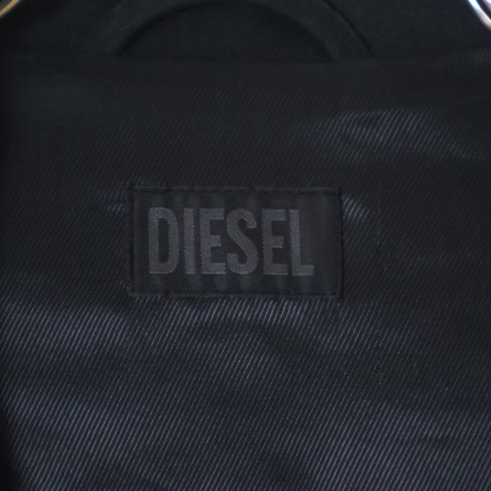 DIESEL(ディーゼル) アクリルファー コットンライダースベスト ブラック レディース