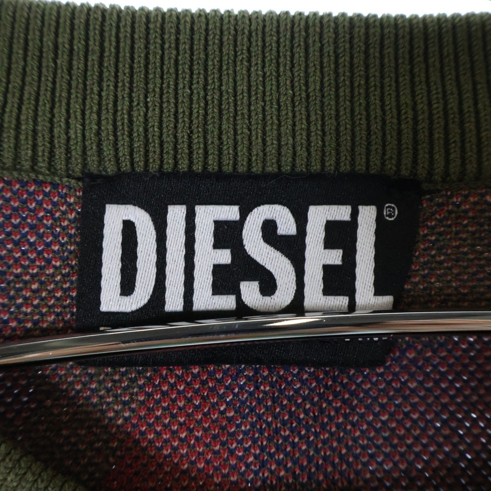 DIESEL(ディーゼル) M-MONTANA カモ柄 クルーネック ニット セーター カーキ/ブルー/ピンク レディース A04683 0HCAB