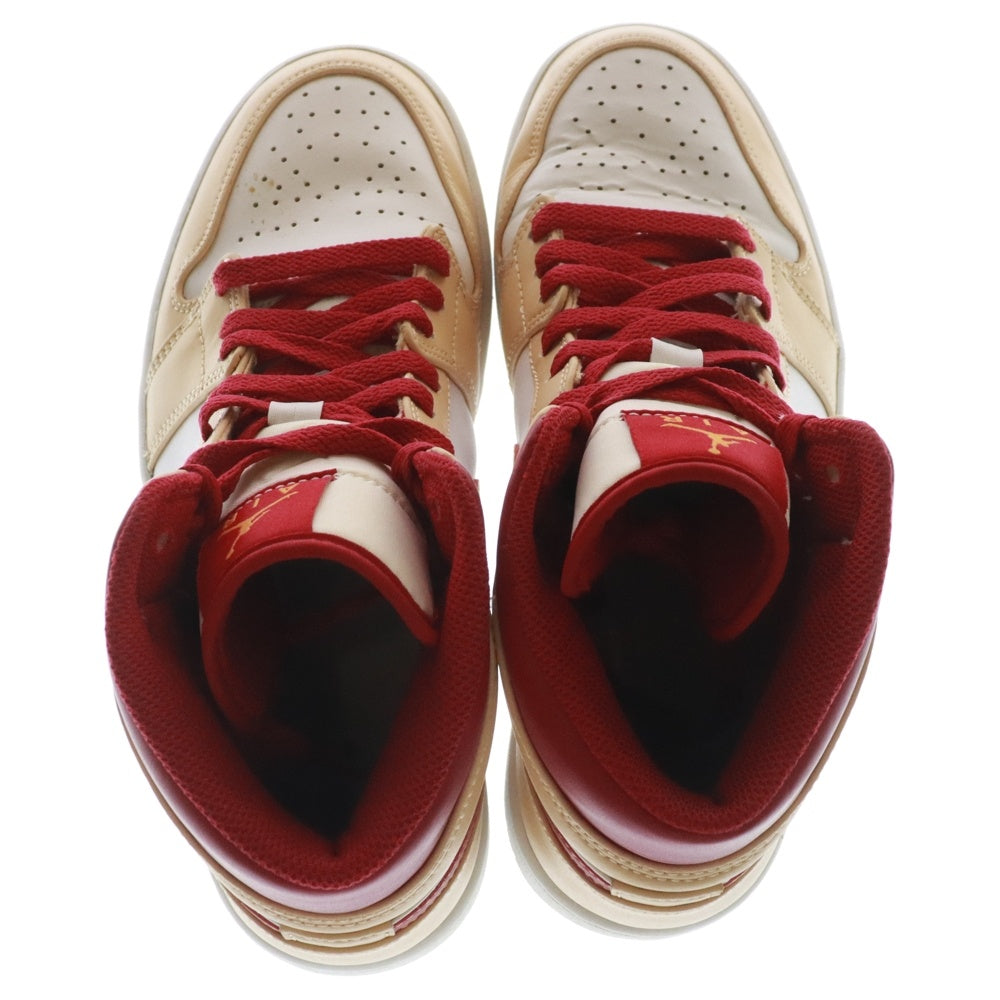 NIKE(ナイキ) AIR JORDAN 1 MID BEIGE CARDINAL RED エアジョーダン1 ベージュ/カーディナルレッド ミッドカットスニーカー ベージュ/レッド US7.5/25.5cm 554724-201