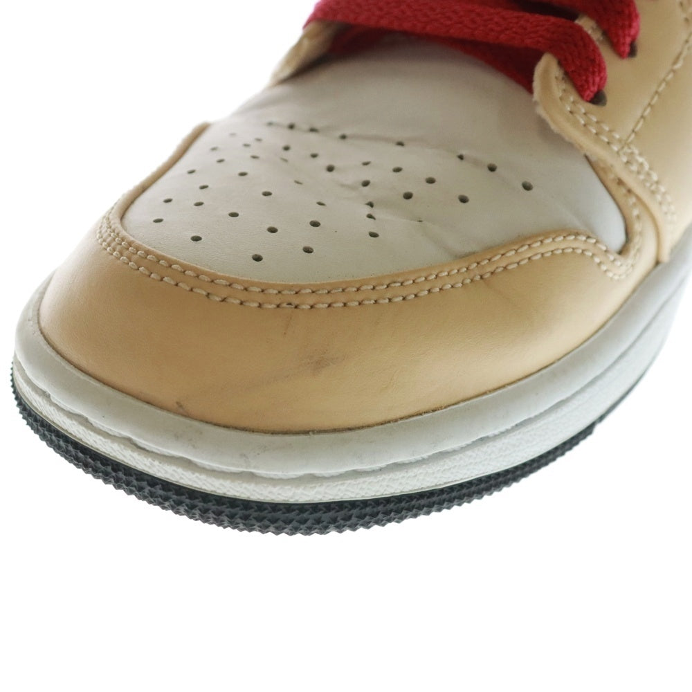 NIKE(ナイキ) AIR JORDAN 1 MID BEIGE CARDINAL RED エアジョーダン1 ベージュ/カーディナルレッド ミッドカットスニーカー ベージュ/レッド US7.5/25.5cm 554724-201