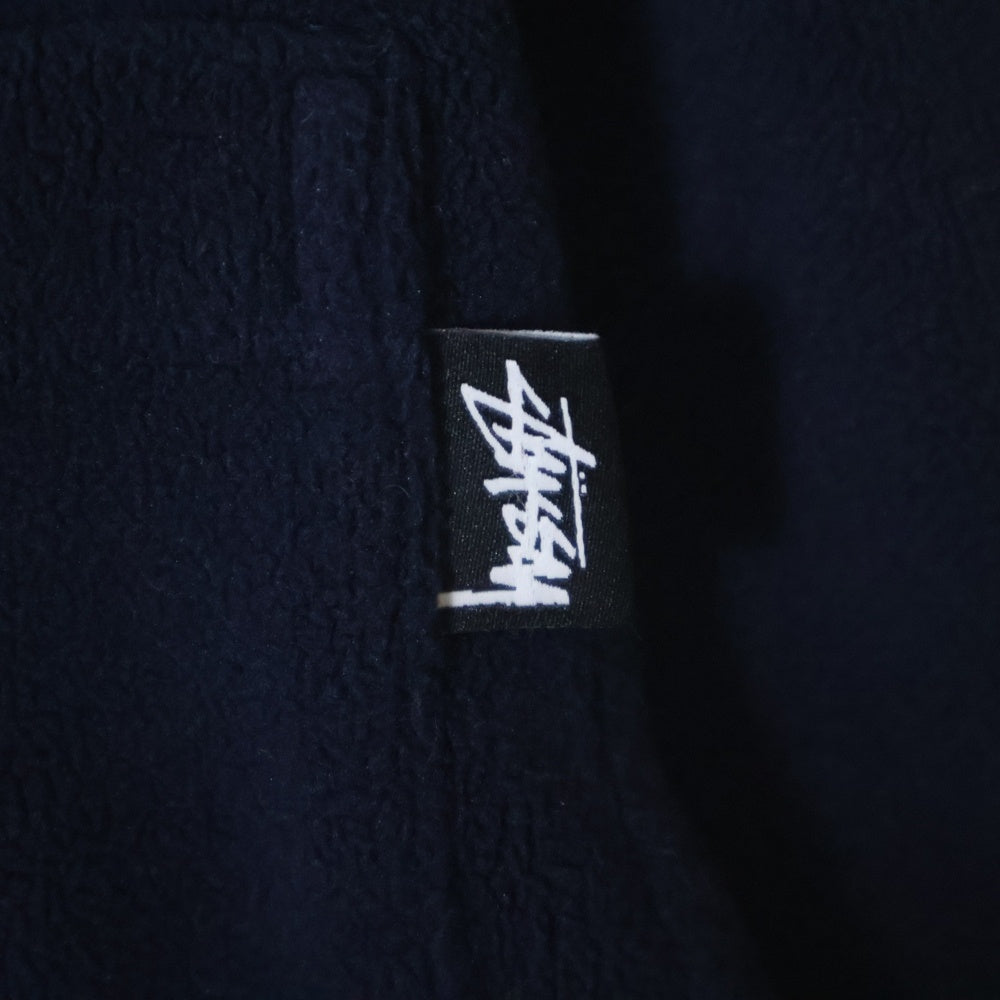 STUSSY(ステューシー) POLAR FLEECE ZIP UP SHIRT ポーラー ジップアップ 胸ポケット フリースジャケット ブルー 118344