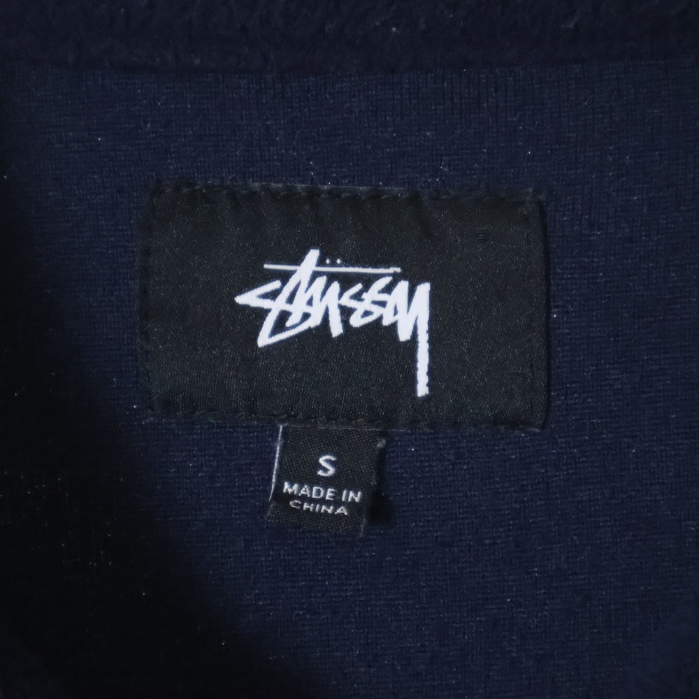 STUSSY(ステューシー) POLAR FLEECE ZIP UP SHIRT ポーラー ジップアップ 胸ポケット フリースジャケット ブルー 118344