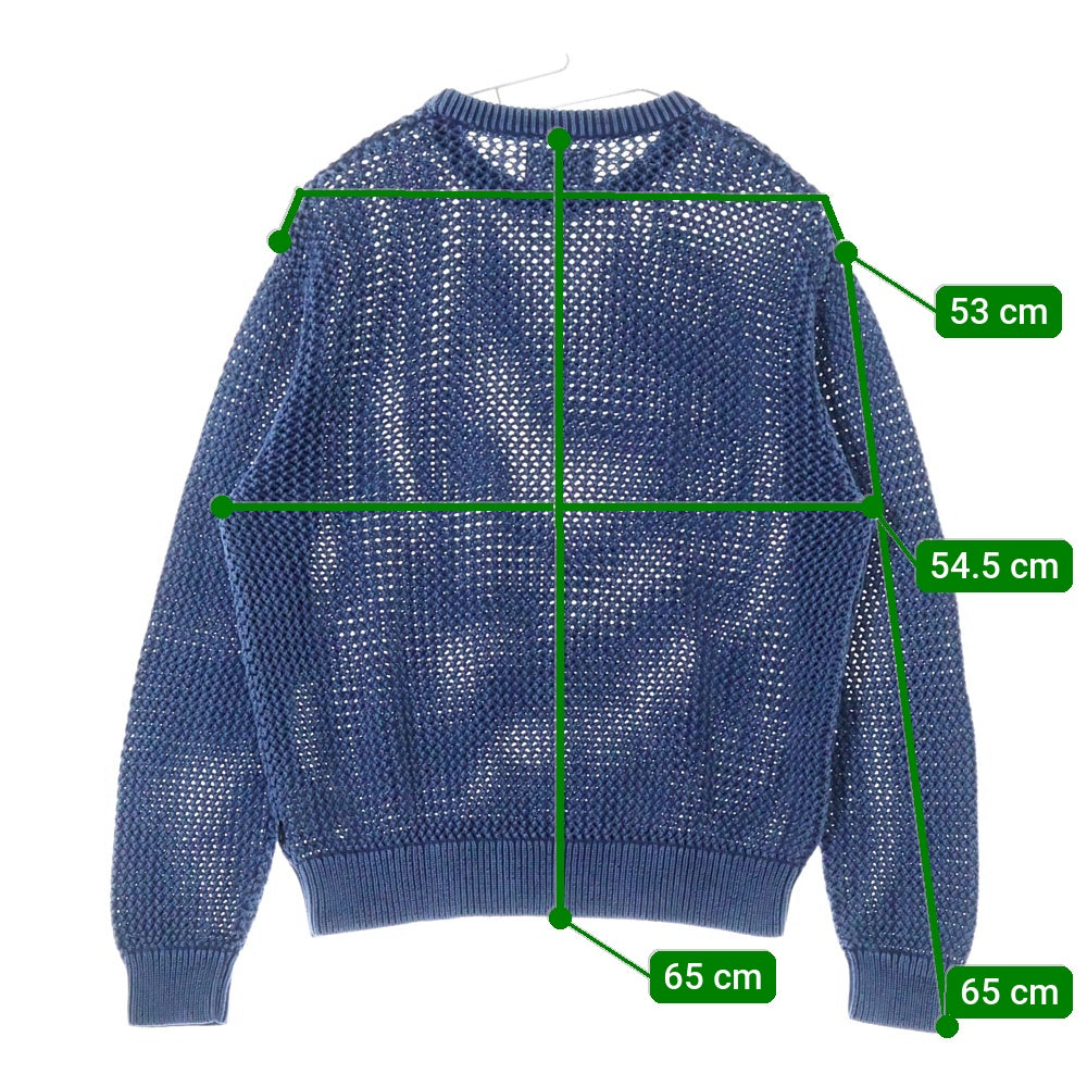STUSSY(ステューシー) 22SS PIGMENT DYED LOOSE GAUGE ピグメント ダイ ローゲージ ニット セーター ブルー 117115