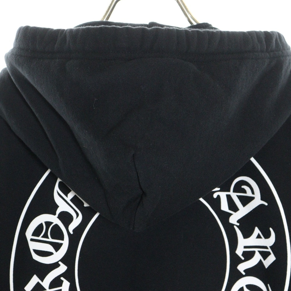 CHROME HEARTS(クロムハーツ) SWTSHRT PLVR プルオーバーパーカー 袖フローラル バックホースシュープリント スウェットプルオーバーパーカー ブラック