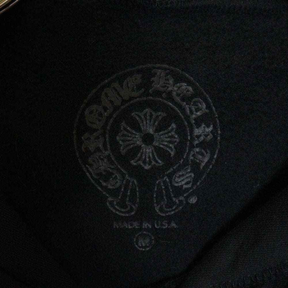 CHROME HEARTS(クロムハーツ) SWTSHRT PLVR プルオーバーパーカー 袖フローラル バックホースシュープリント スウェットプルオーバーパーカー ブラック