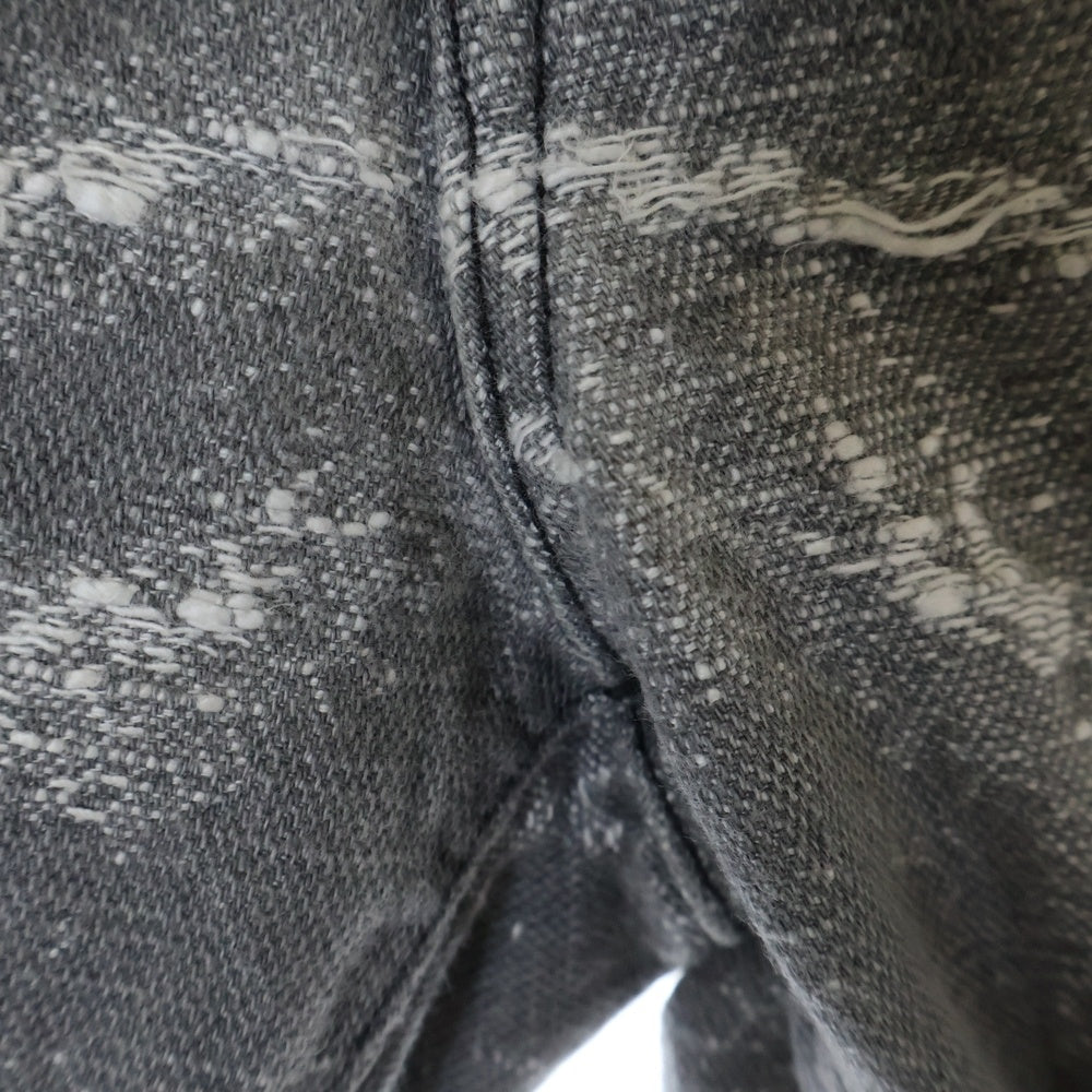 TAAKK(ターク) 24AW Straight Denim Pants ボタンフライ デストロイ ストレート デニム パンツ グレー TA24AW-PT053