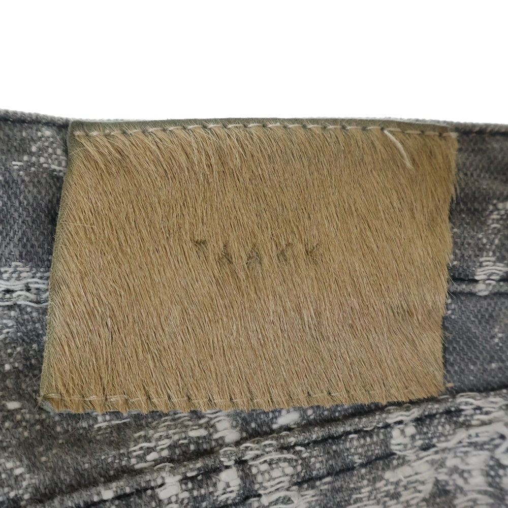 TAAKK(ターク) 24AW Straight Denim Pants ボタンフライ デストロイ ストレート デニム パンツ グレー TA24AW-PT053