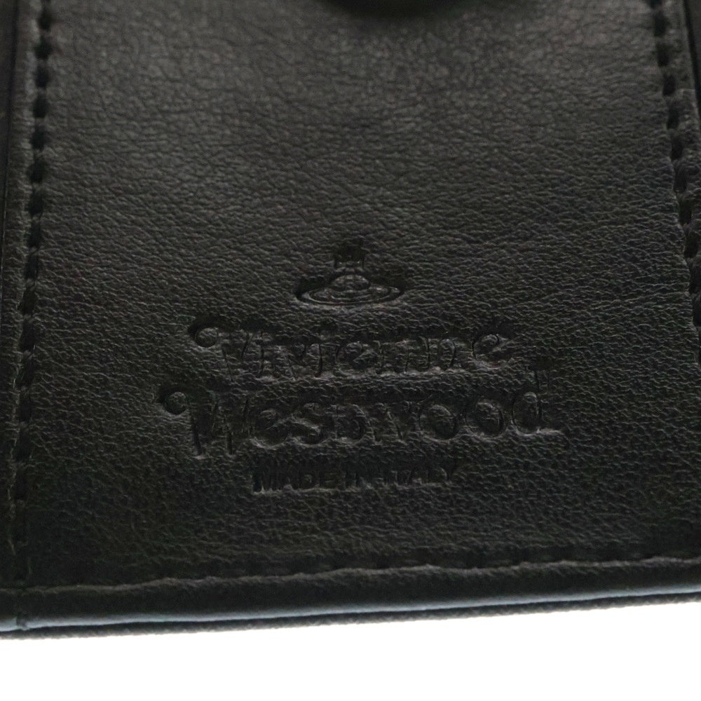 Vivienne Westwood(ヴィヴィアンウエストウッド) DERBY VEGAN KEY CASE ダービー ヴィーガンレザー オーブモチーフ 4連 キーケース ブラック/シルバー 51020001-32068