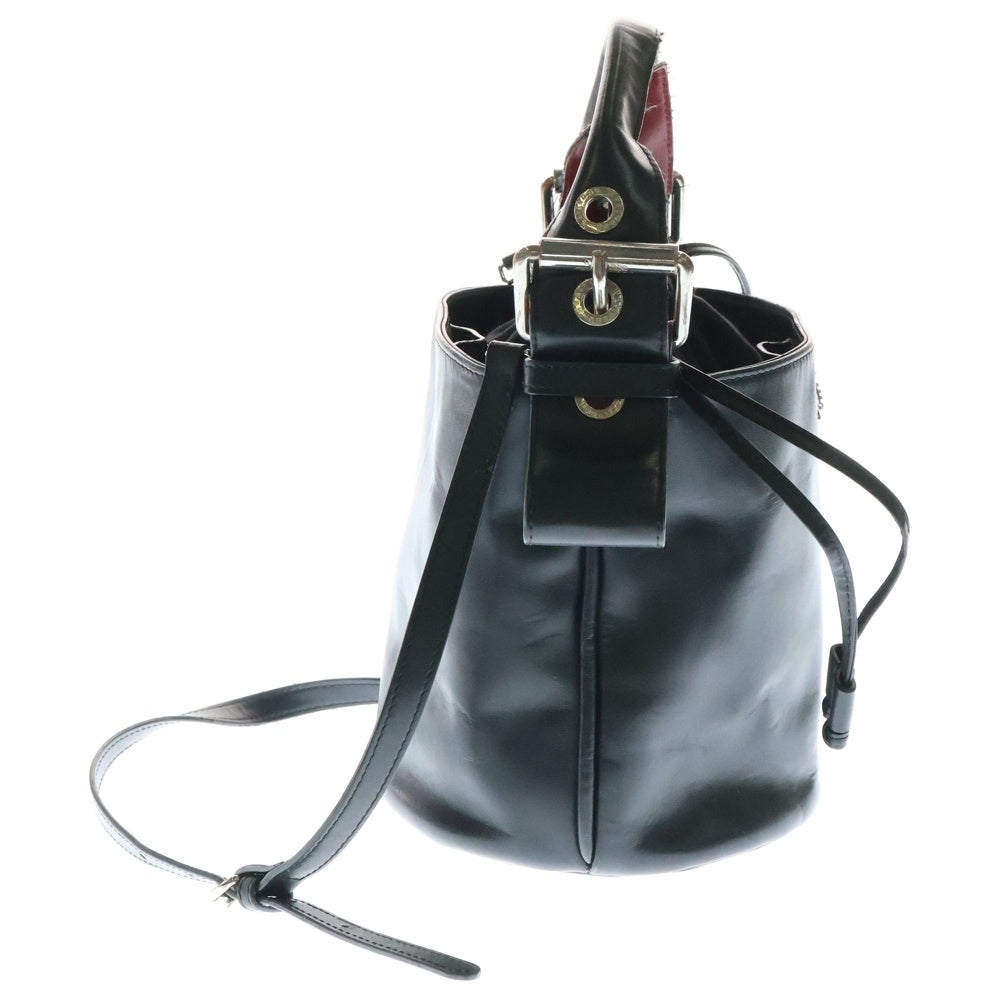 Vivienne Westwood(ヴィヴィアンウエストウッド) PUNK 2WAY BAG パンク レザー オーブモチーフ ショルダー ハンドバッグ ブラック/レッド