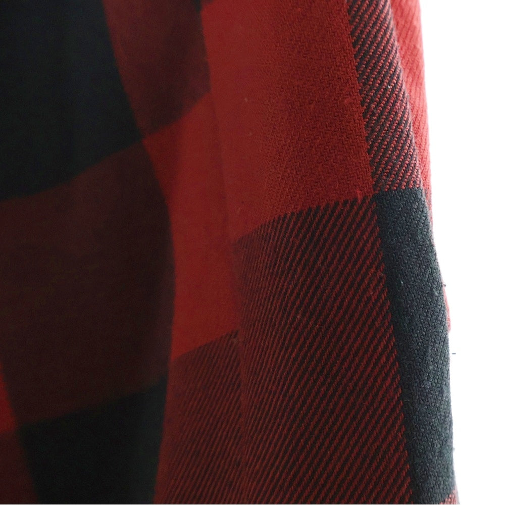 Sacai(サカイ) 22AW シアーレース 切り替え バッファローチェック ボンテージ カーゴパンツ レディース ブラック/レッド 22-05942