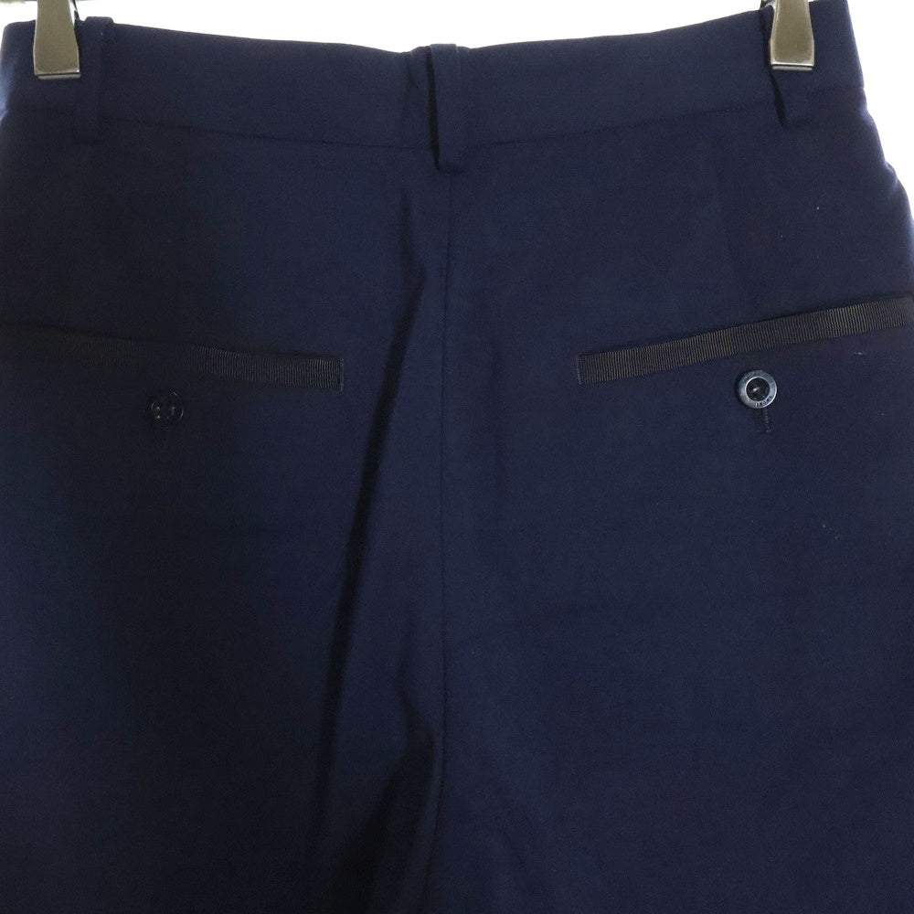 Sacai(サカイ) 21SS SUITING PANT サイドライン スーチング切り替え タックパンツ スラックス トラウザー レディース ネイビー 21-05401