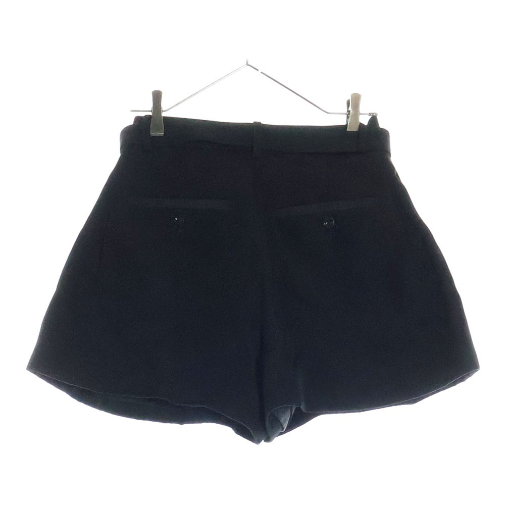 Sacai(サカイ) 24SS サイドライン スーチング切り替え ベルト タック ショーツ ハーフパンツ ブラック 24-07613