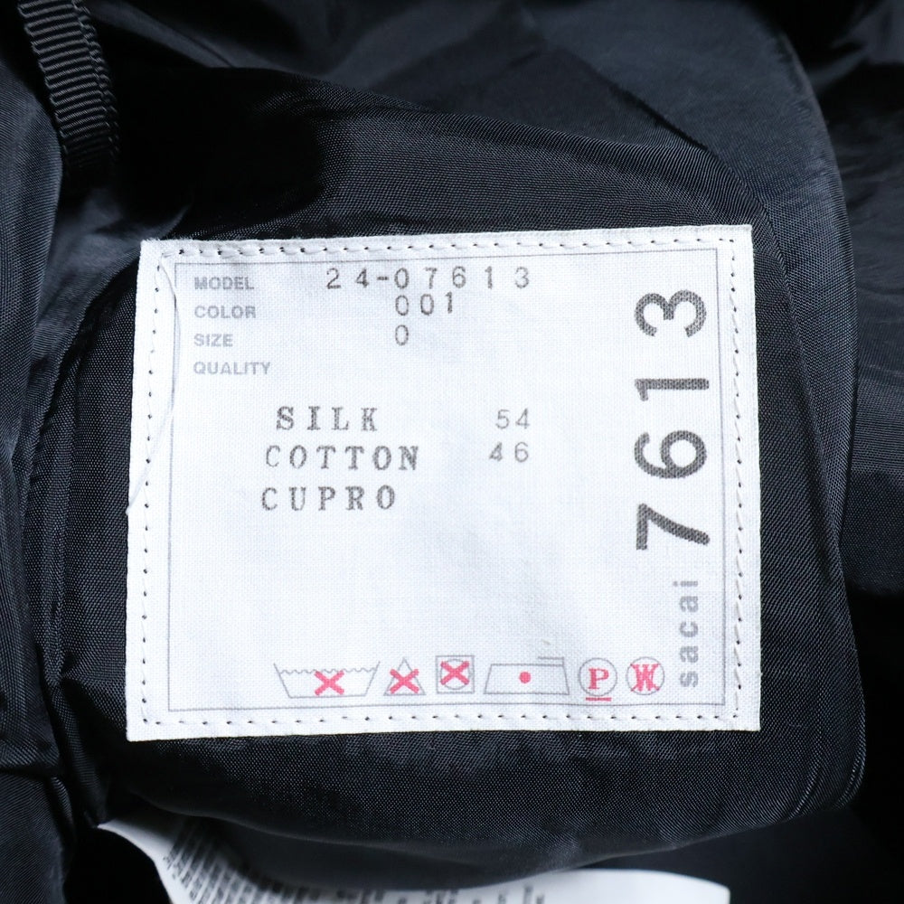 Sacai(サカイ) 24SS サイドライン スーチング切り替え ベルト タック ショーツ ハーフパンツ ブラック 24-07613