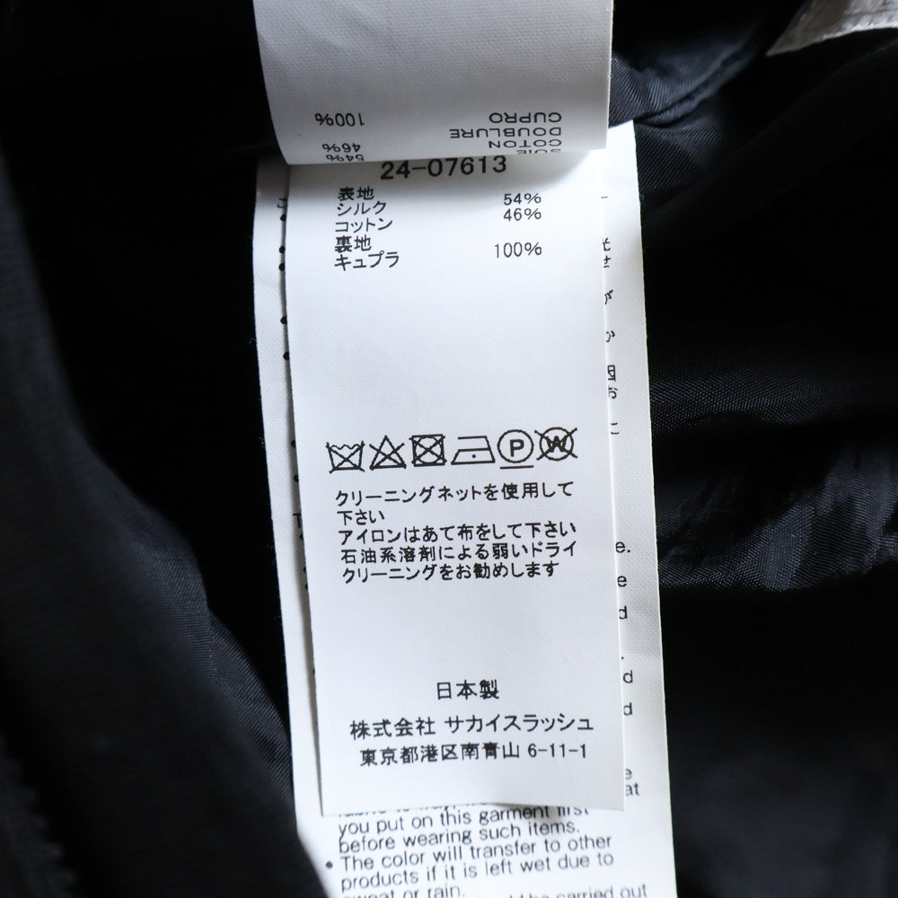 Sacai(サカイ) 24SS サイドライン スーチング切り替え ベルト タック ショーツ ハーフパンツ ブラック 24-07613