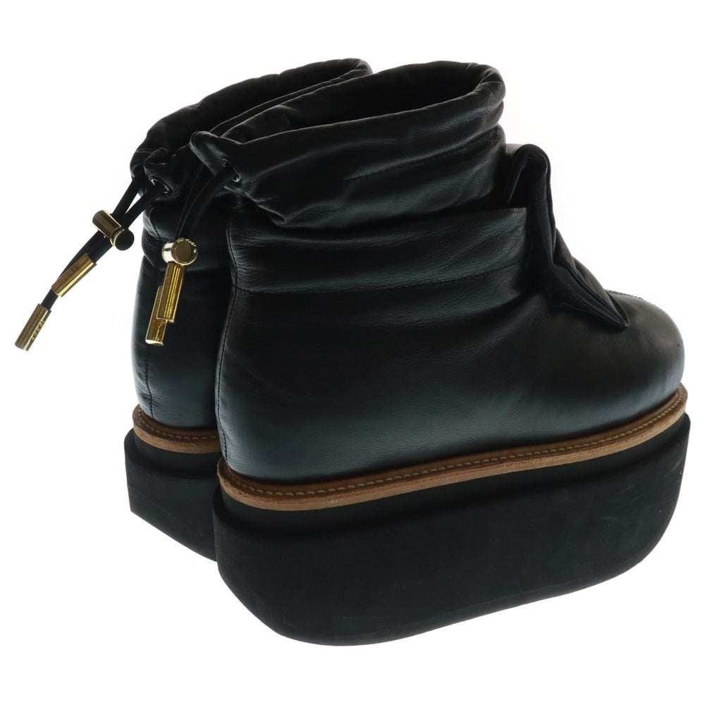 Sacai(サカイ) 22AW LEATHER PUFFER SHORT BOOT レザー パファー ショート ブーツ レディース ブラック 22-06420