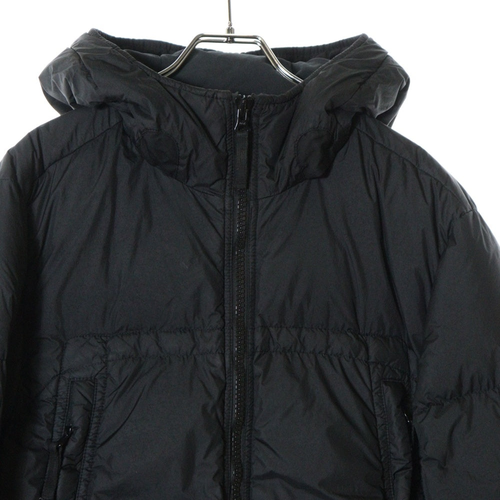 STONE ISLAND(ストーンアイランド) 20AW GARMENT DYED CRINKLE REPS NY DOWN コンパスワッペン フーデッドダウンジャケット ブラック 731540723