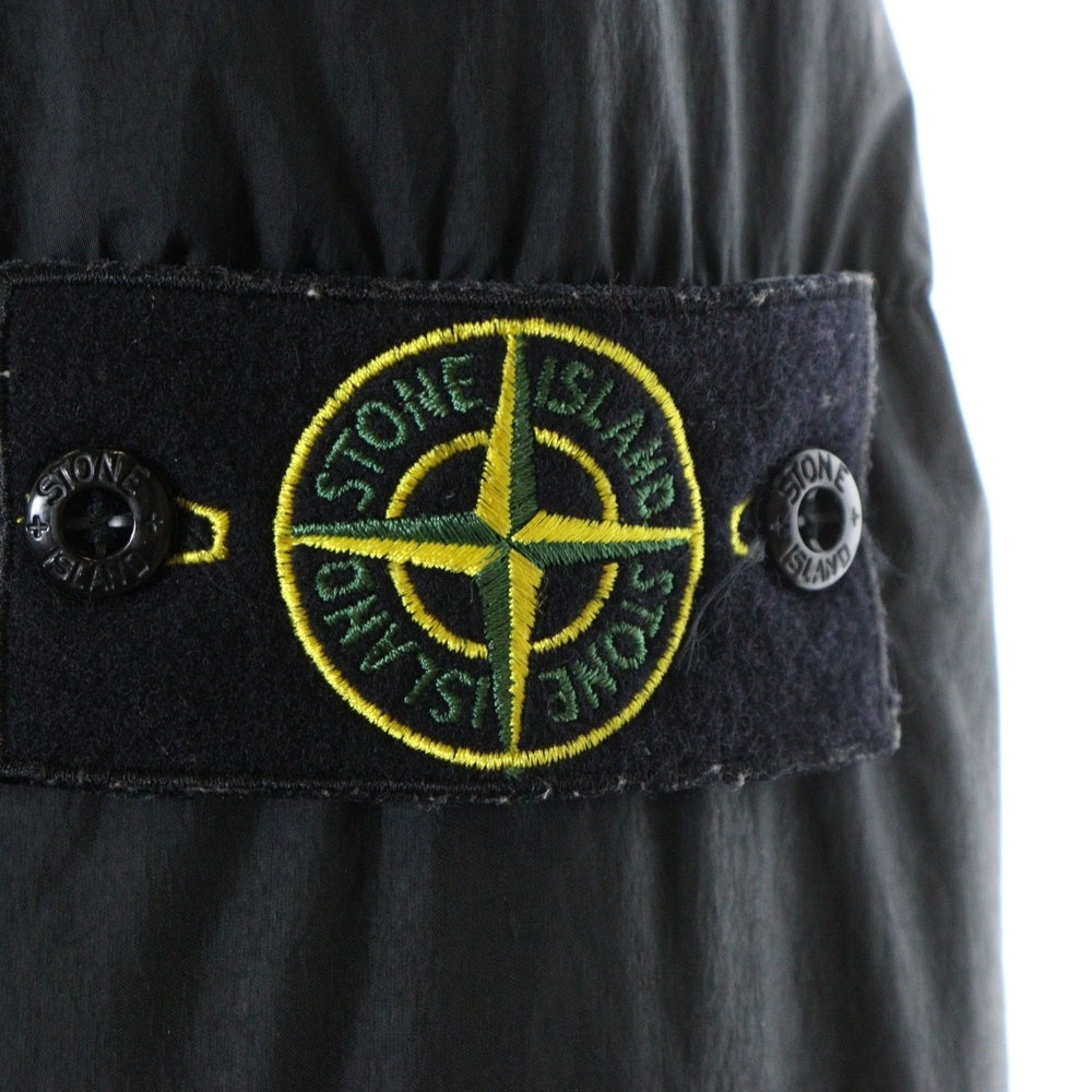STONE ISLAND(ストーンアイランド) 20AW GARMENT DYED CRINKLE REPS NY DOWN コンパスワッペン フーデッドダウンジャケット ブラック 731540723