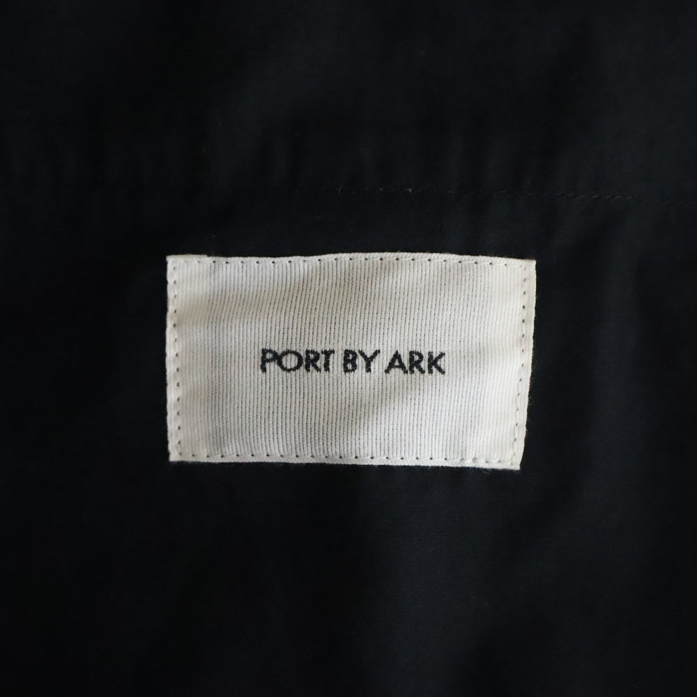 PORT BY ARK(ポートバイアーク) CURVE TROUSERS コットンポリ ノータック カーブ トラウザーパンツ ブラック PO15-P002