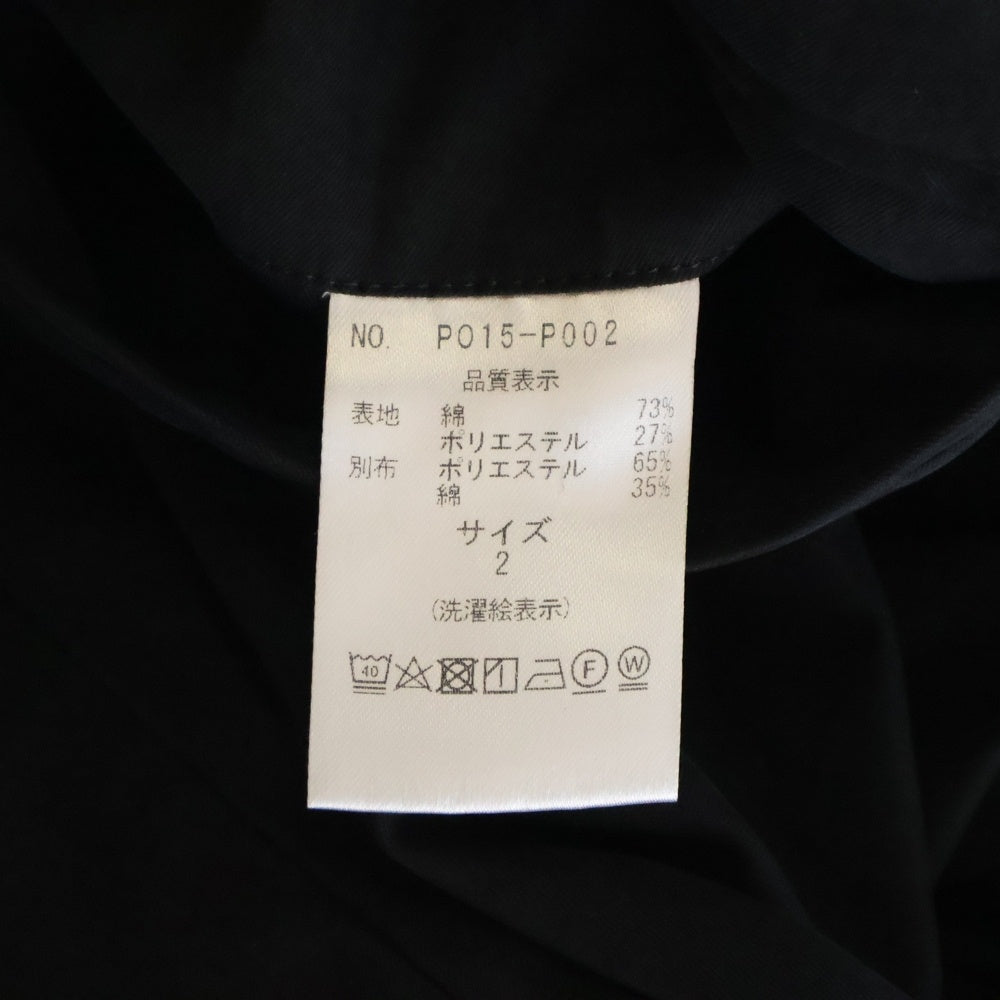 PORT BY ARK(ポートバイアーク) CURVE TROUSERS コットンポリ ノータック カーブ トラウザーパンツ ブラック PO15-P002