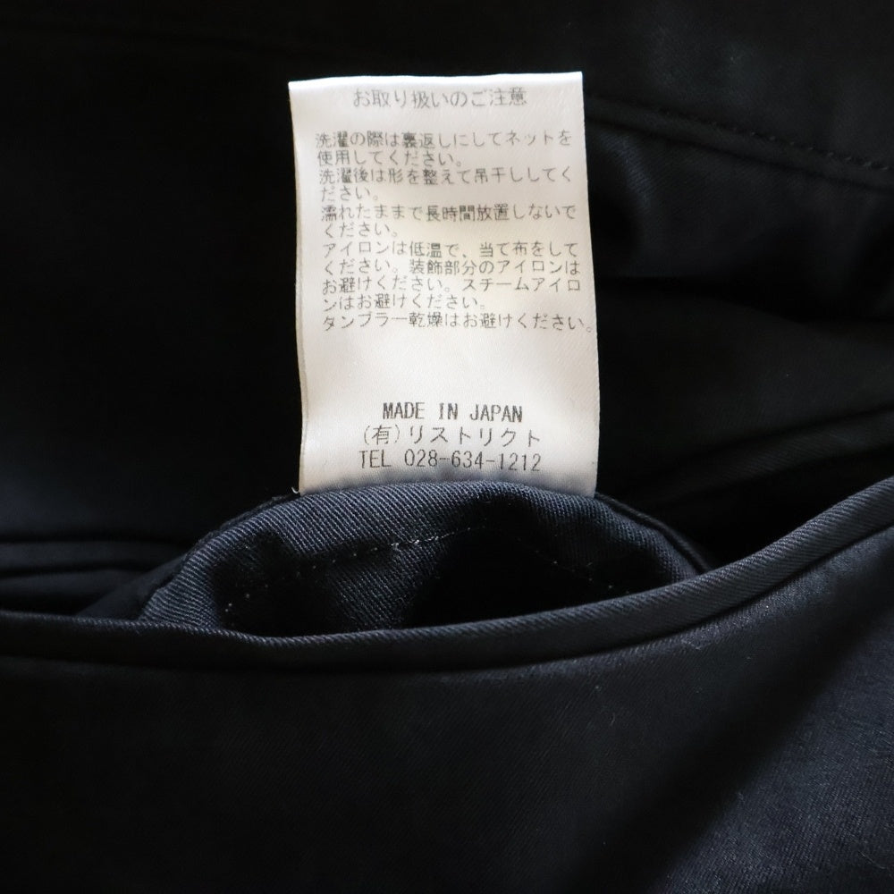 PORT BY ARK(ポートバイアーク) CURVE TROUSERS コットンポリ ノータック カーブ トラウザーパンツ ブラック PO15-P002