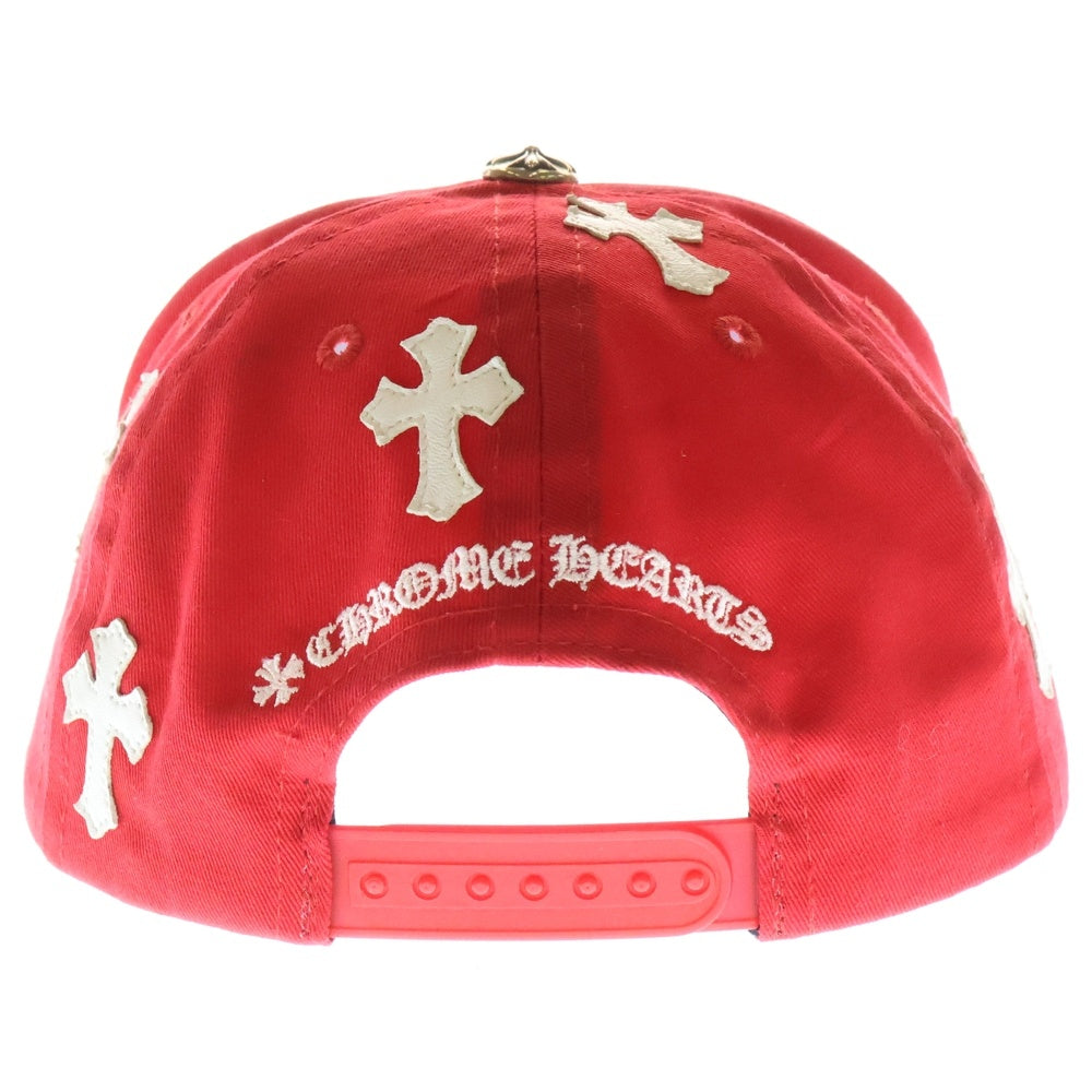 CHROME HEARTS(クロムハーツ) CH HAT クロスパッチ付き ベースボールキャップ 帽子 レッド/ホワイト