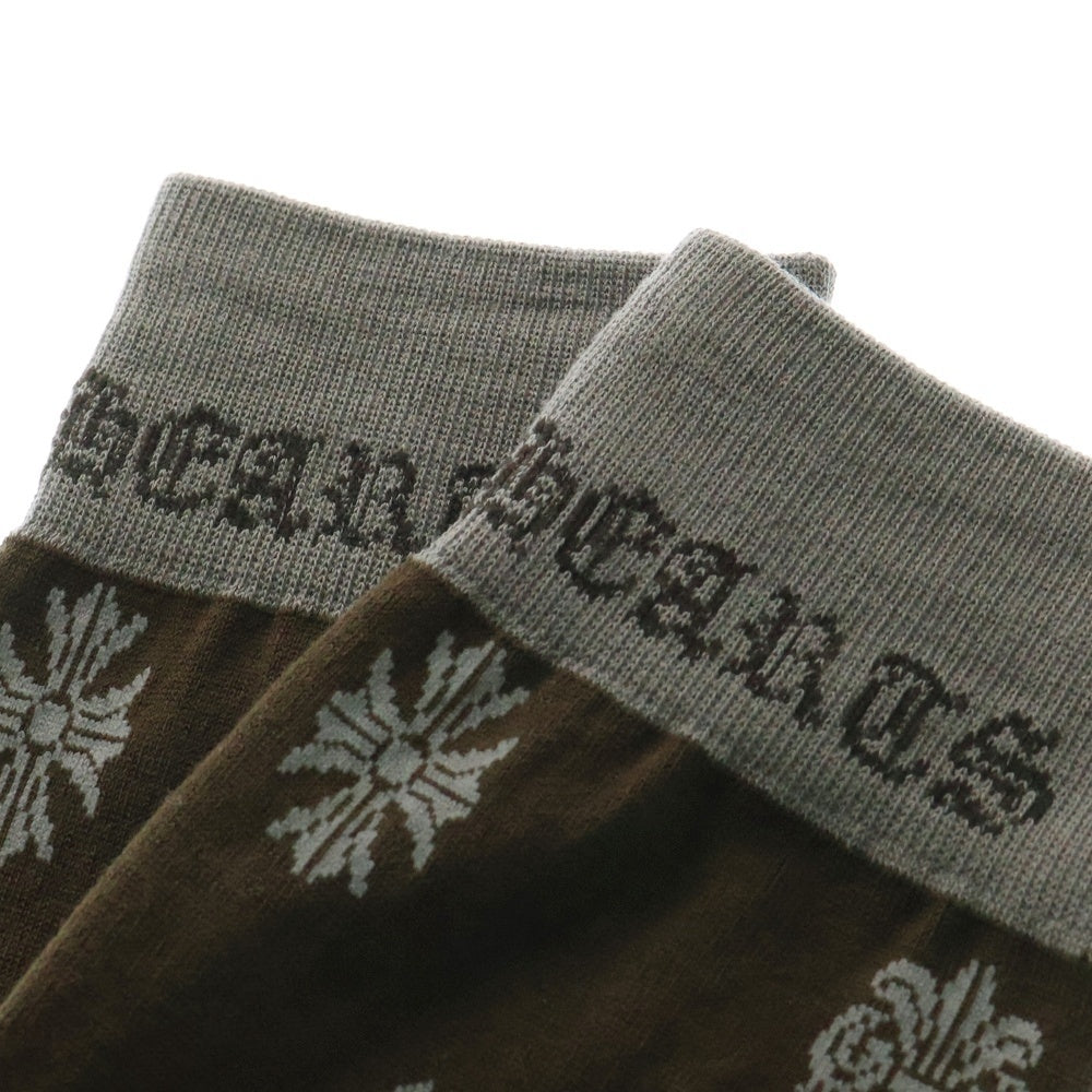 CHROME HEARTS(クロムハーツ) ヴァインダガー BSフレア CHプラス 総柄 ソックス 靴下 ブラウン