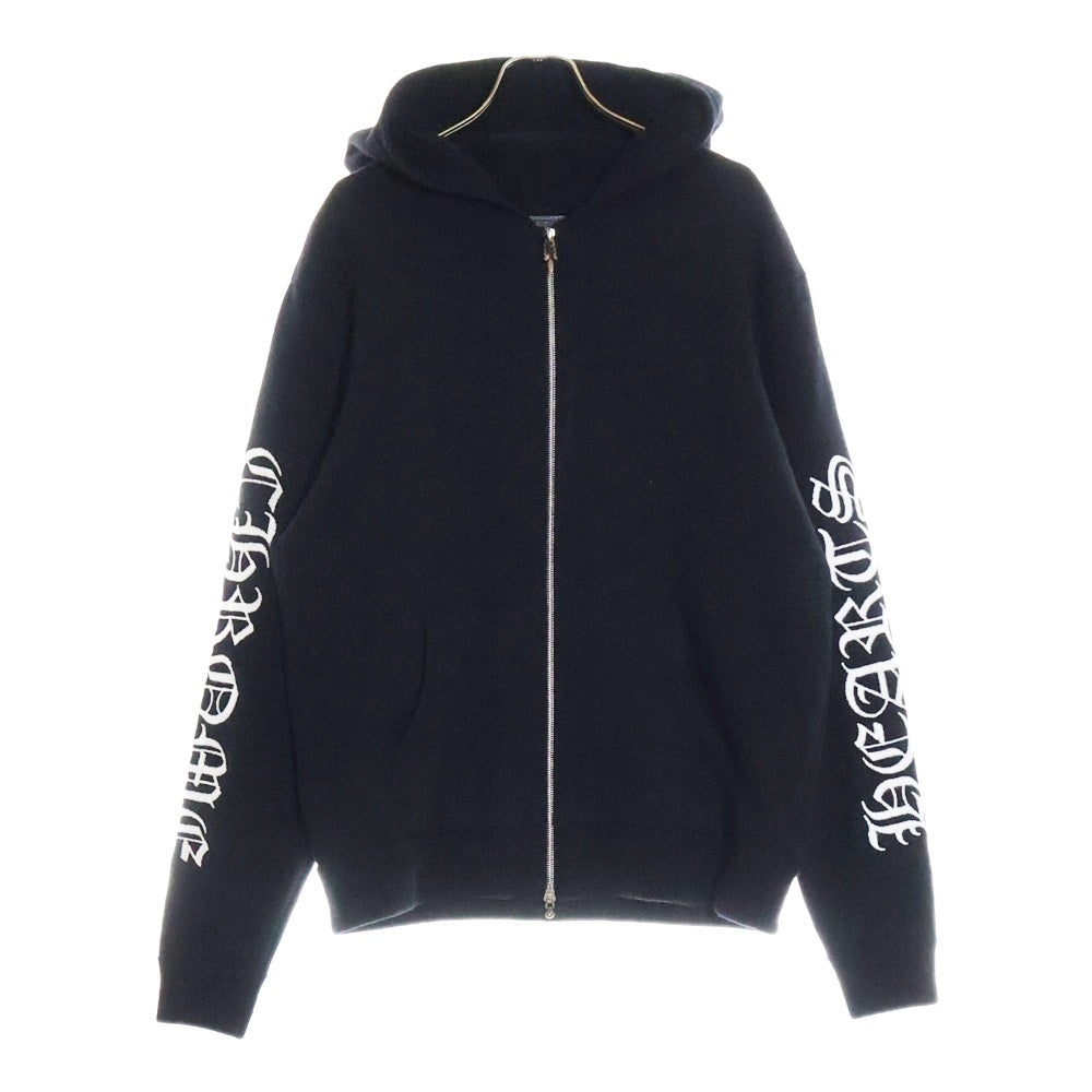 CHROME HEARTS(クロムハーツ) アームロゴエンブロイダリー カシミヤ ニット ジップアップパーカー ブラック