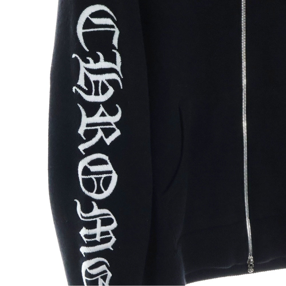 CHROME HEARTS(クロムハーツ) アームロゴエンブロイダリー カシミヤ ニット ジップアップパーカー ブラック