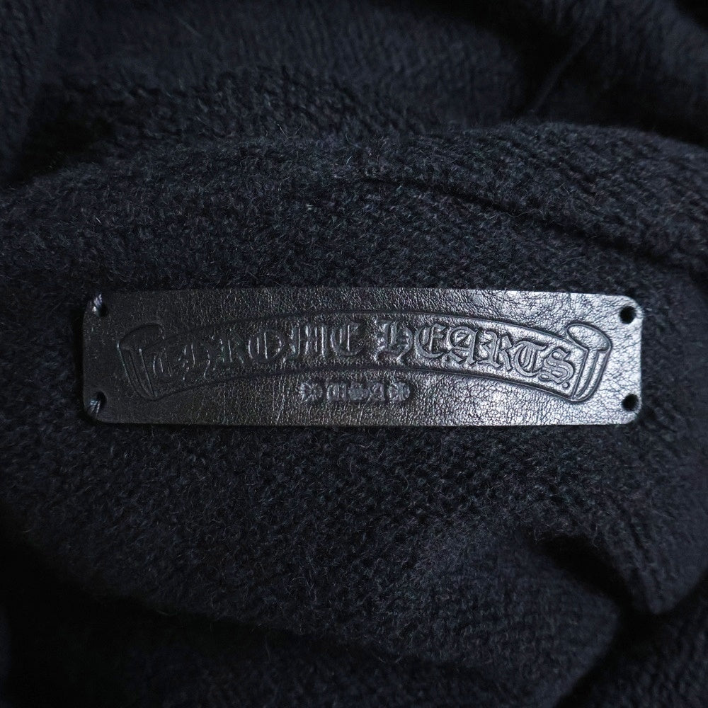 CHROME HEARTS(クロムハーツ) アームロゴエンブロイダリー カシミヤ ニット ジップアップパーカー ブラック