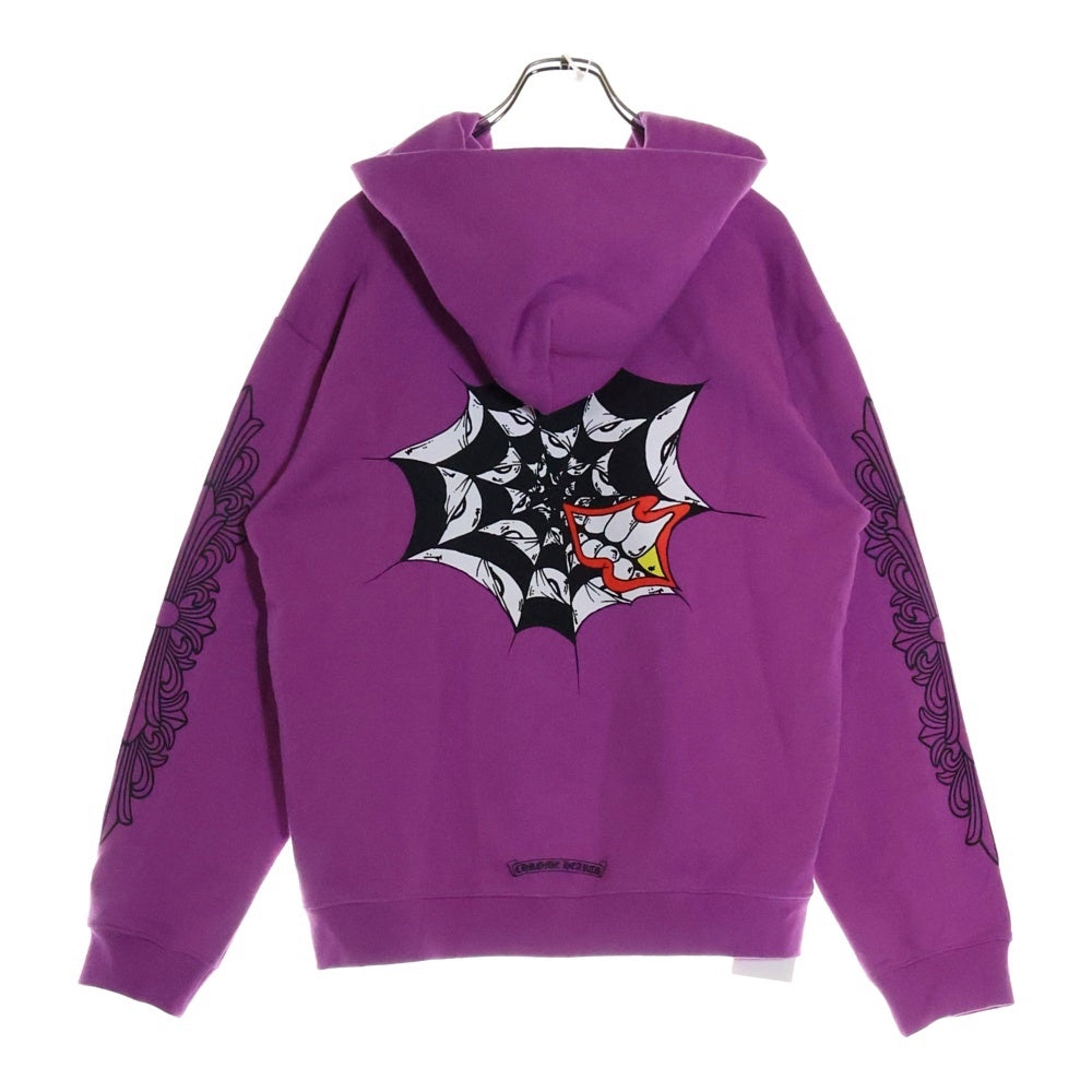 CHROME HEARTS(クロムハーツ) 21AW ×MATTYBOY SPIDER WEB HOODIE マッティボーイ スパイダーウェブ フーディ プルオーバースウェットパーカー ピンク