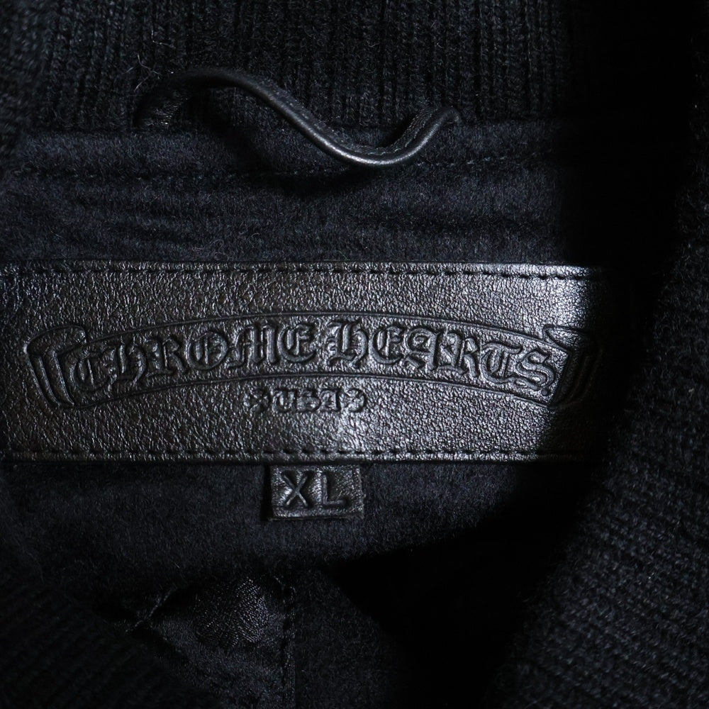 CHROME HEARTS(クロムハーツ) LETTERMAN レターマン CHマルチパッチ レザースリーブ ブルゾン ジャケット ブラック/シルバー