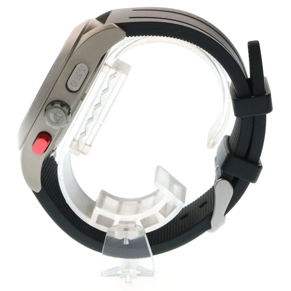 MOMENTUM(モメンタム) VORTECH GMT ALARM クォーツ ステンレススチール ラバーバンド アナログウォッチ 腕時計 シルバー/ブラック 1M-SP58BS1B