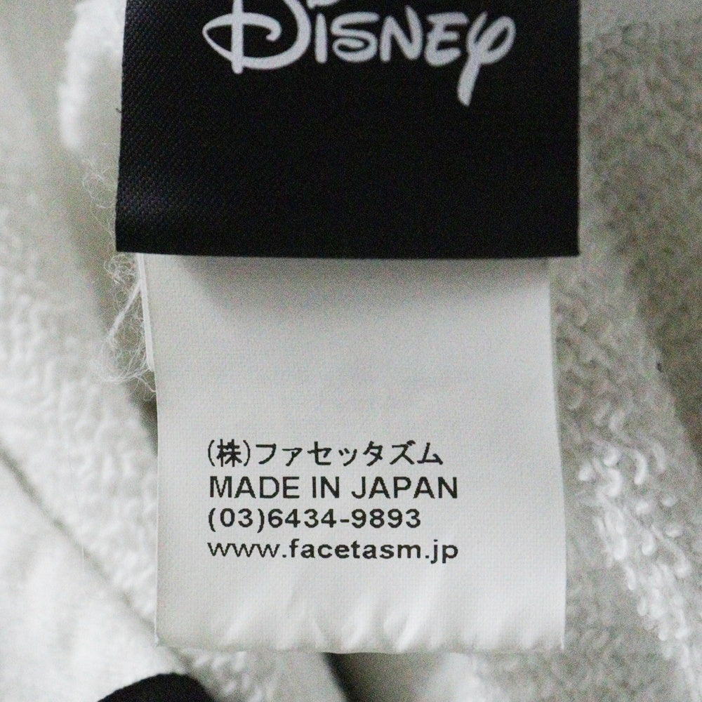 FACETASM(ファセッタズム) ×DISNEY MICKEY SWEAT WITH OPEN-BACK ディズニー ミッキープリント オープンバック プルオーバー ロングスリーブ スウェット トレーナー MIMI-TEE-W01