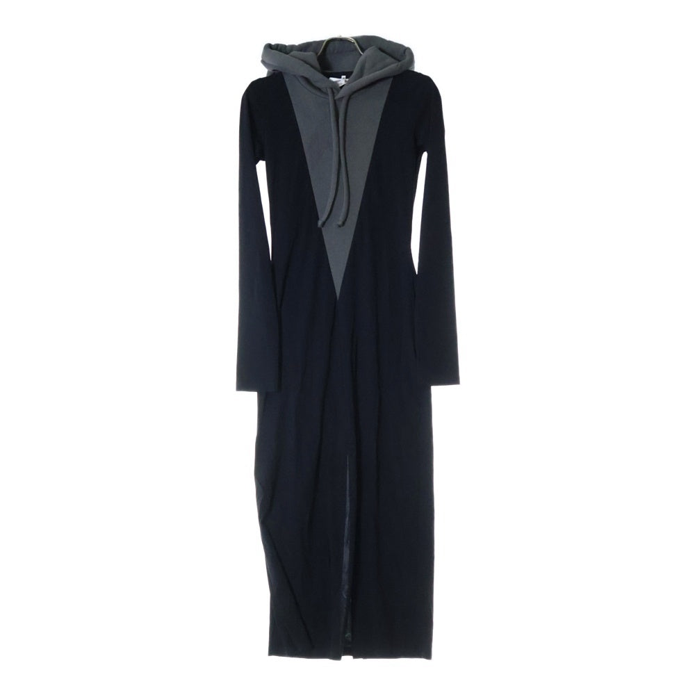 MM6 Maison Margiela(エムエムシックスメゾンマルジェラ) 23AW フードドッキング マキシ丈 ストレッチ ワンピース ブラック レディース S62DG0012