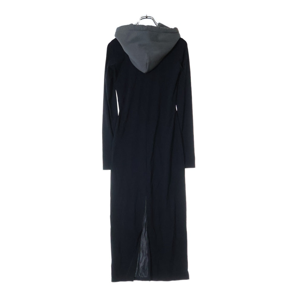 MM6 Maison Margiela(エムエムシックスメゾンマルジェラ) 23AW フードドッキング マキシ丈 ストレッチ ワンピース ブラック レディース S62DG0012