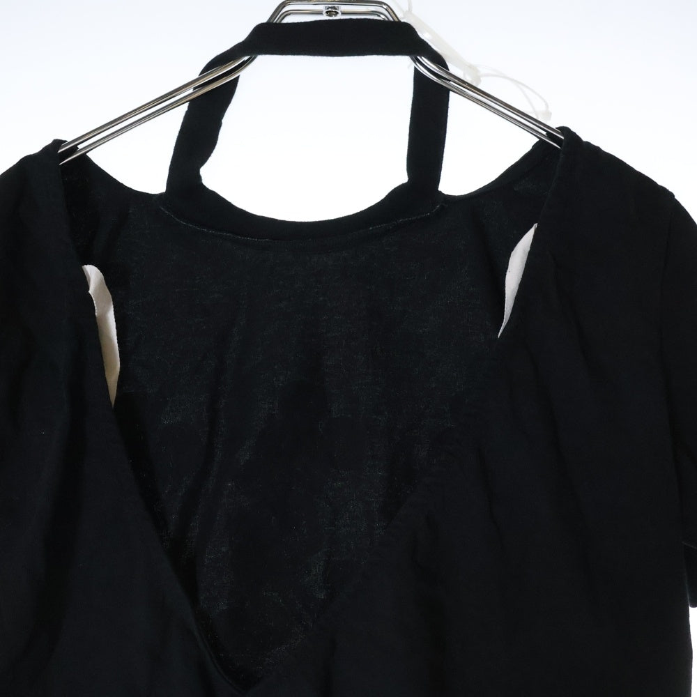 FACETASM(ファセッタズム) ×DISNEY MICKEY TEE WITH OPEN-BACK ディズニー ミッキー プリント オープンバック ショートスリーブ 半袖Tシャツ レディース MIMI-TEE-W05