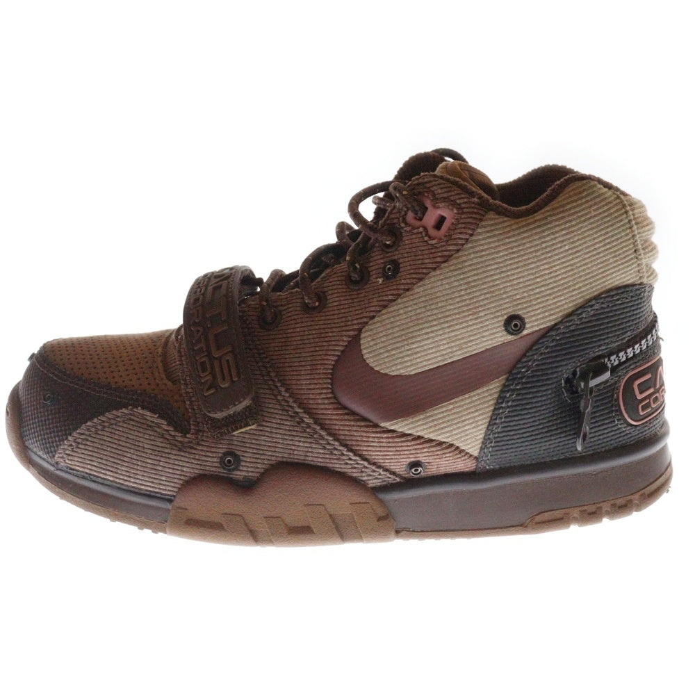 NIKE(ナイキ) ×TRAVIS SCOTT AIR TRAINER 1 SP ARCHAEO BROWN AND RUST PINK トラヴィススコット エアトレーナー1 SP ミッドカットスニーカー レディース DR7515-200