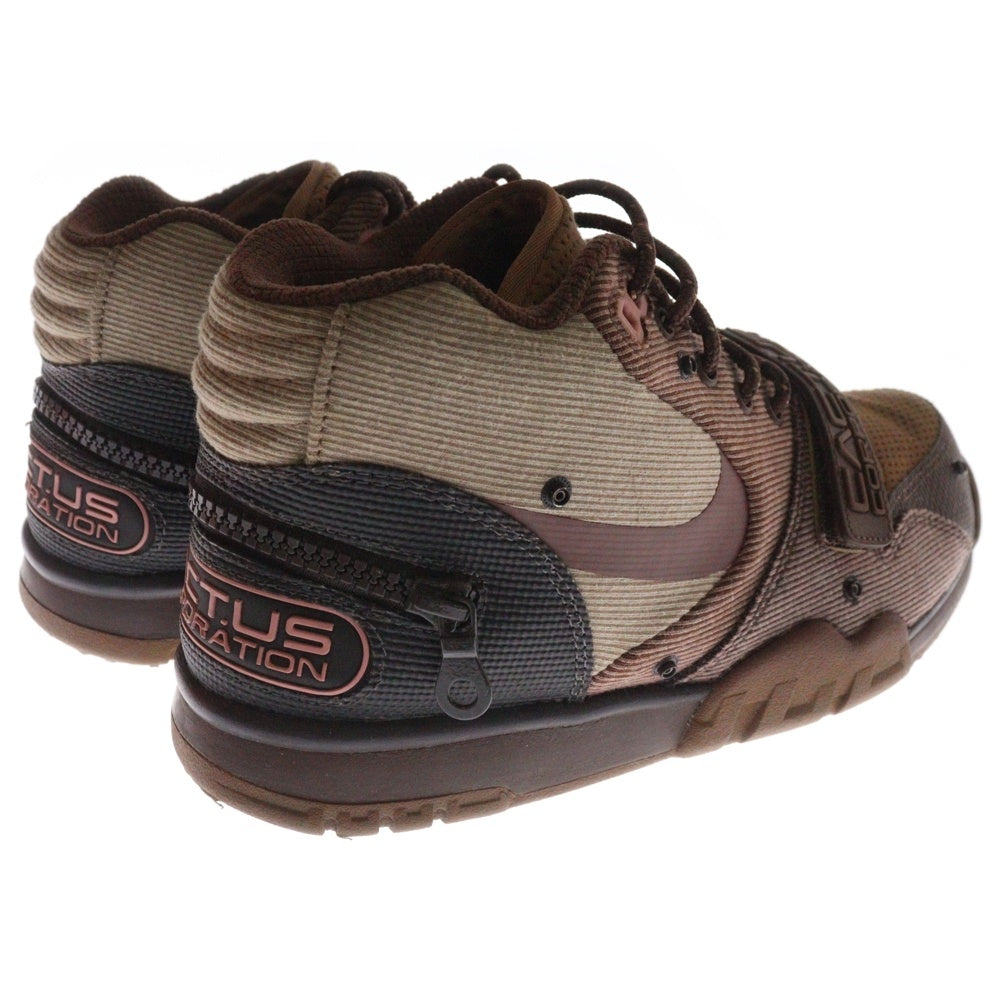 NIKE(ナイキ) ×TRAVIS SCOTT AIR TRAINER 1 SP ARCHAEO BROWN AND RUST PINK トラヴィススコット エアトレーナー1 SP ミッドカットスニーカー レディース DR7515-200
