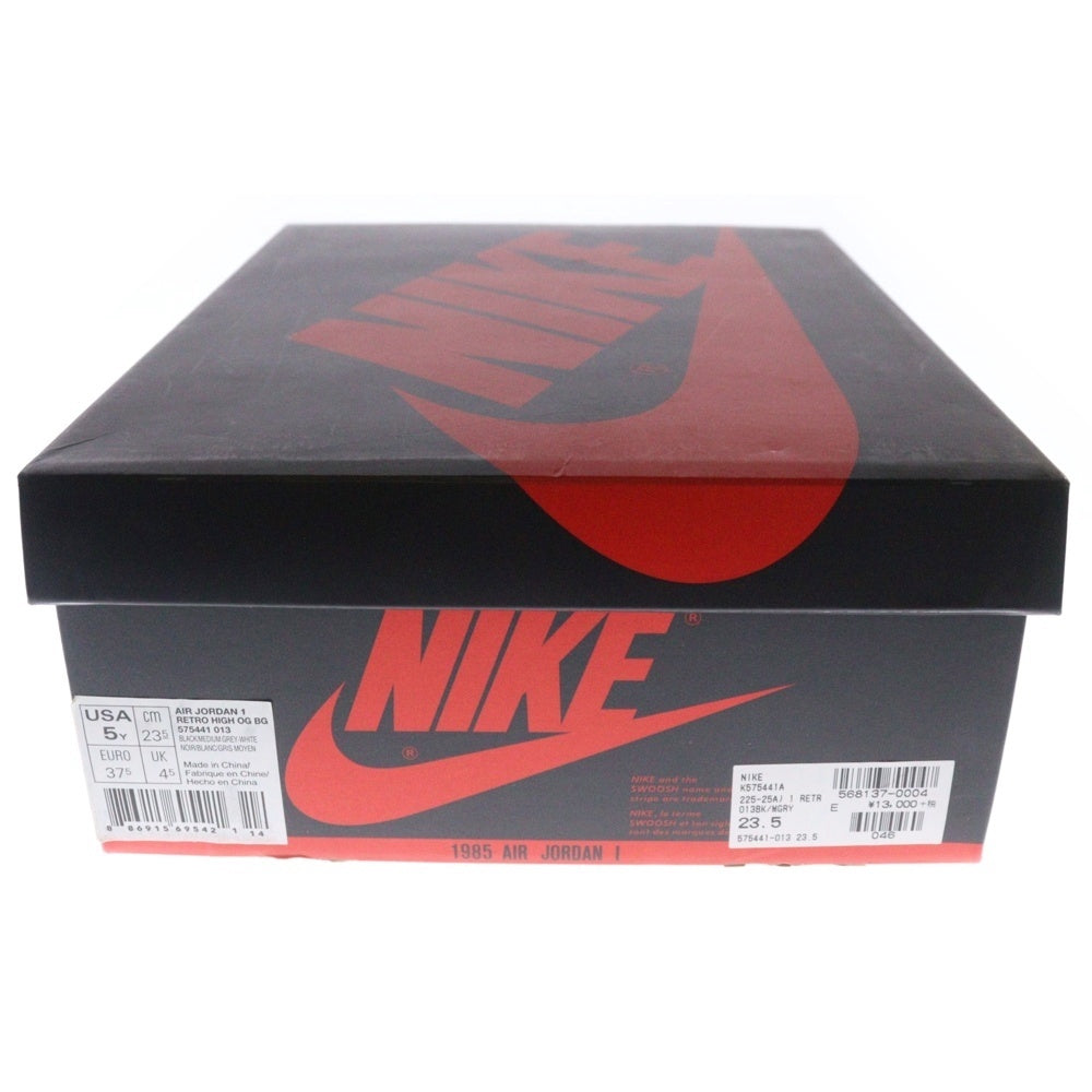 NIKE(ナイキ) GS AIR JORDAN 1 RETRO HIGH OG BG SHADOW エアジョーダン レトロ シャドウ ハイカットスニーカー レディース ブラック/グレー US5.5/23.5cm 575441-013