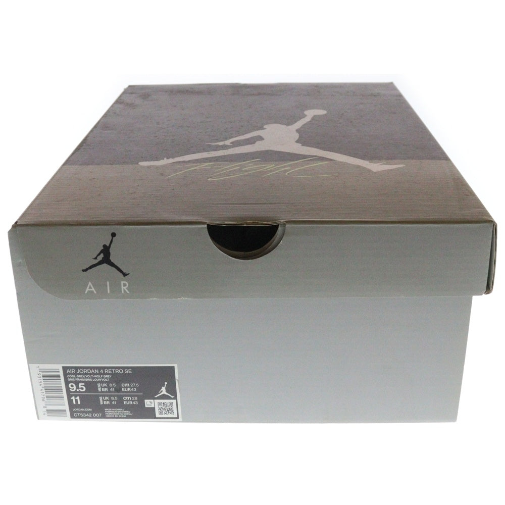 NIKE(ナイキ) AIR JORDAN 4 RETRO LE NEON エアジョーダン4 レトロ ネオン ハイカットスニーカー イエロー/グレー US9.5/27.5cm CT5342-007