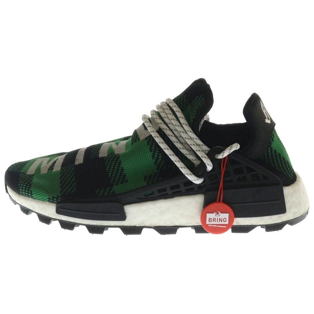 adidas(アディダス) ×PHARRELL WILLIAMS BBC HU NMD Green Plaid ファレルウィリアムス ヒューノマド グリーンプレイド ローカットスニーカー グリーン US9/27cm EF7388