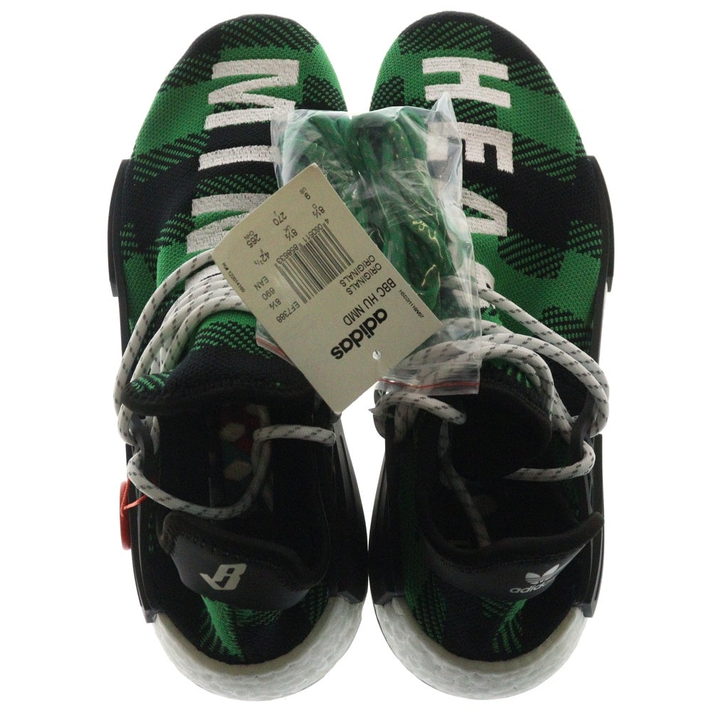 adidas(アディダス) ×PHARRELL WILLIAMS BBC HU NMD Green Plaid ファレルウィリアムス ヒューノマド グリーンプレイド ローカットスニーカー グリーン US9/27cm EF7388