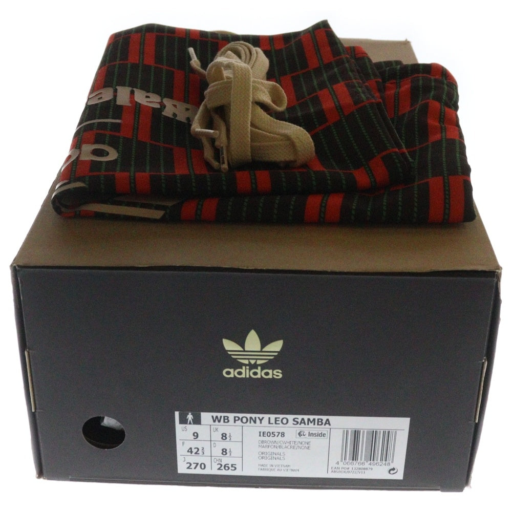 adidas(アディダス) ×WALES BONNER SAMBA PONY LEO LOW Leopard ウェールズボナー サンバ ポニー レオ レオパード ローカットスニーカー ブラウン/ベージュ US9/27cm IE0578