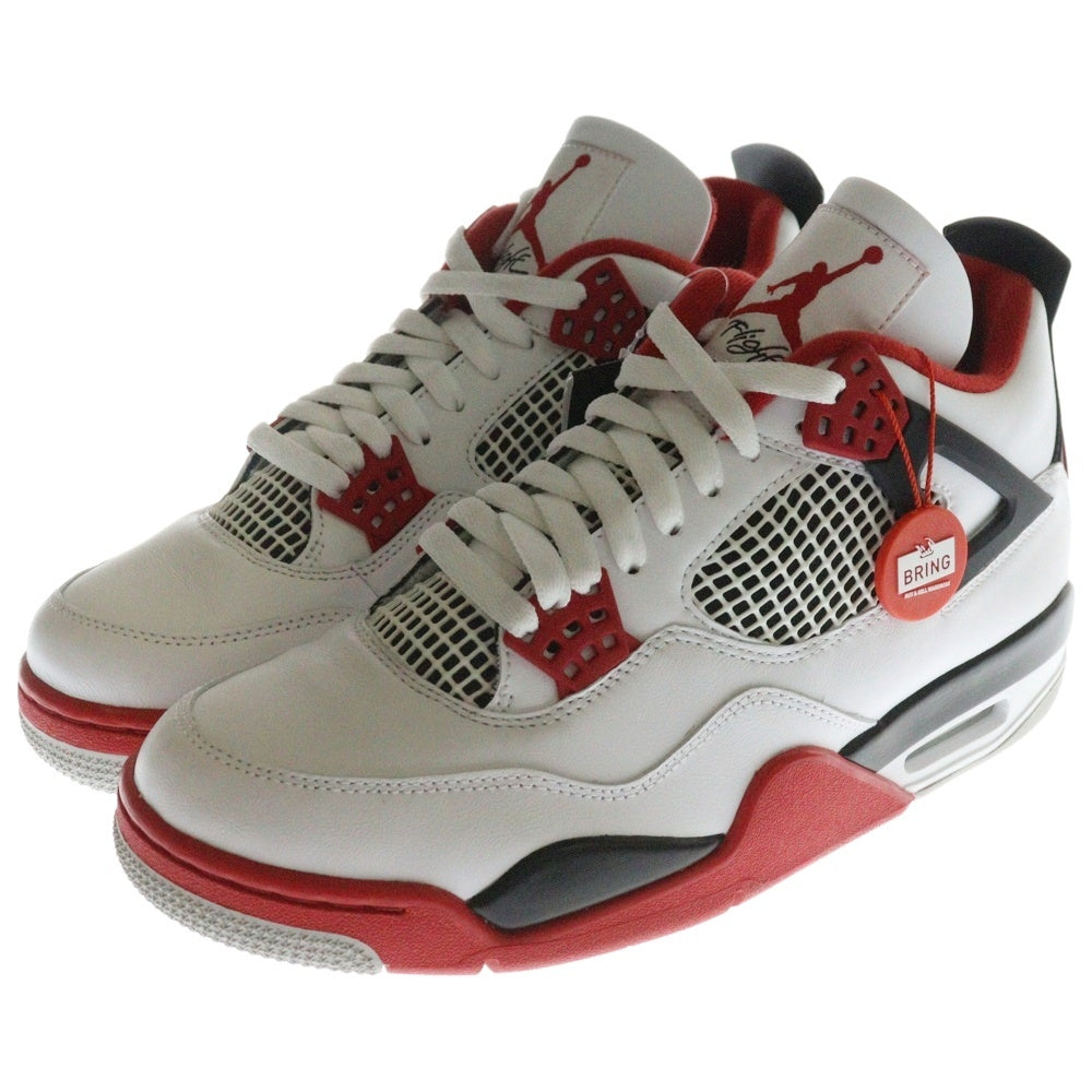 NIKE(ナイキ) AIR JORDAN 4 RETRO FIRE RED エアジョーダン 4 レトロ ファイヤーレッド ハイカットスニーカー ホワイト/レッド US9/27cm DC7770-160