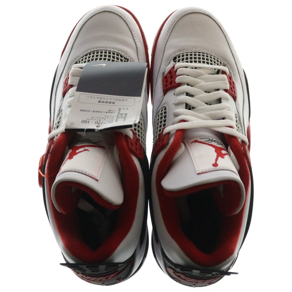 NIKE(ナイキ) AIR JORDAN 4 RETRO FIRE RED エアジョーダン 4 レトロ ファイヤーレッド ハイカットスニーカー ホワイト/レッド US9/27cm DC7770-160