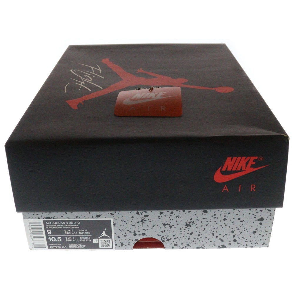 NIKE(ナイキ) AIR JORDAN 4 RETRO FIRE RED エアジョーダン 4 レトロ ファイヤーレッド ハイカットスニーカー ホワイト/レッド US9/27cm DC7770-160