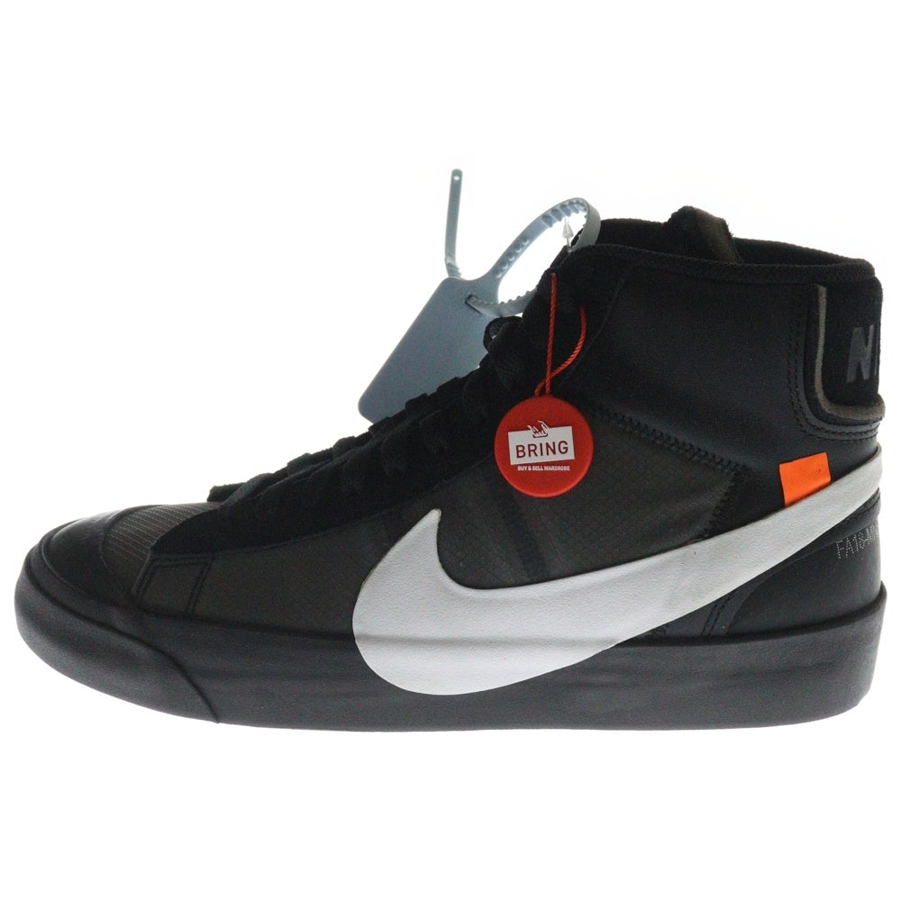 NIKE(ナイキ) ×OFF-WHITE THE 10 BLAZER STUDIO MID オフホワイト ブレーザー スタジオ ミッドカットスニーカー ブラック US9.5/27.5cm AA3832-001