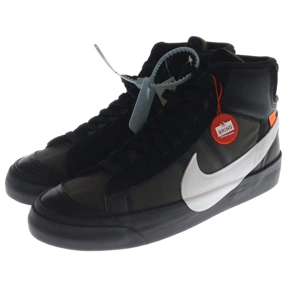 NIKE(ナイキ) ×OFF-WHITE THE 10 BLAZER STUDIO MID オフホワイト ブレーザー スタジオ ミッドカットスニーカー ブラック US9.5/27.5cm AA3832-001